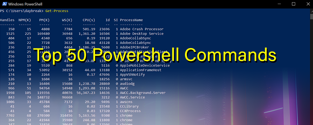 Top 50 Useful Powershell Command for System Administrator