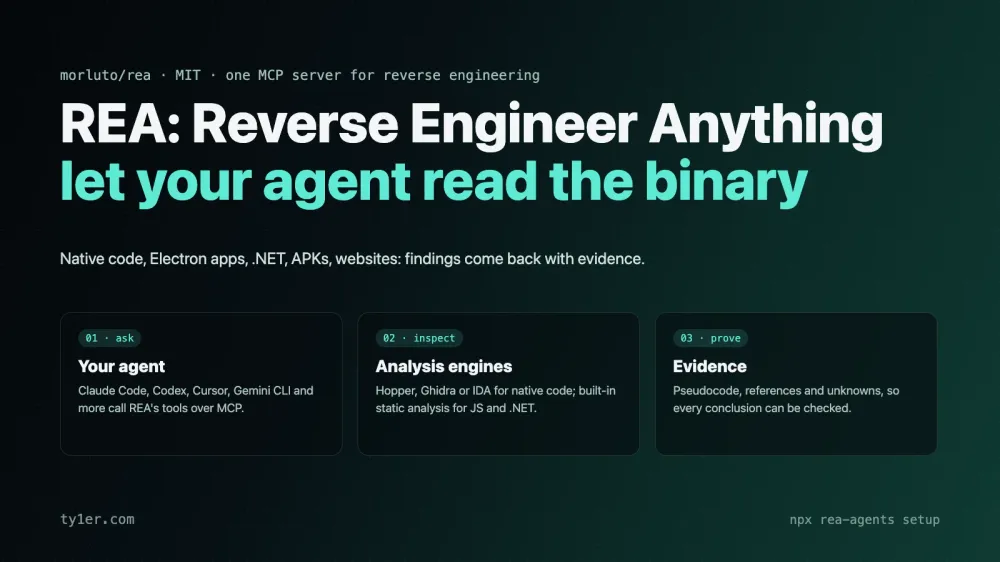 REA: Reverse Engineer Anything with Your AI Coding Agent