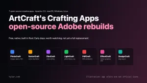 ArtCraft's Crafting Apps: Free, Open-Source Rebuilds of Photoshop, Premiere Pro, and More